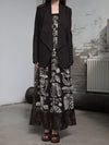 INTO THE EAST 25 Autumn and Winter Silk and Linen Totem Suspender Skirt ITE-E1DGSS012CF21DS-KA Brown